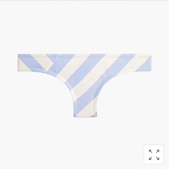 J Crew hipster bikini bottom asymmetric Malia stripe Periwinkle Ivory K4866 XXL - Picture 1 of 1